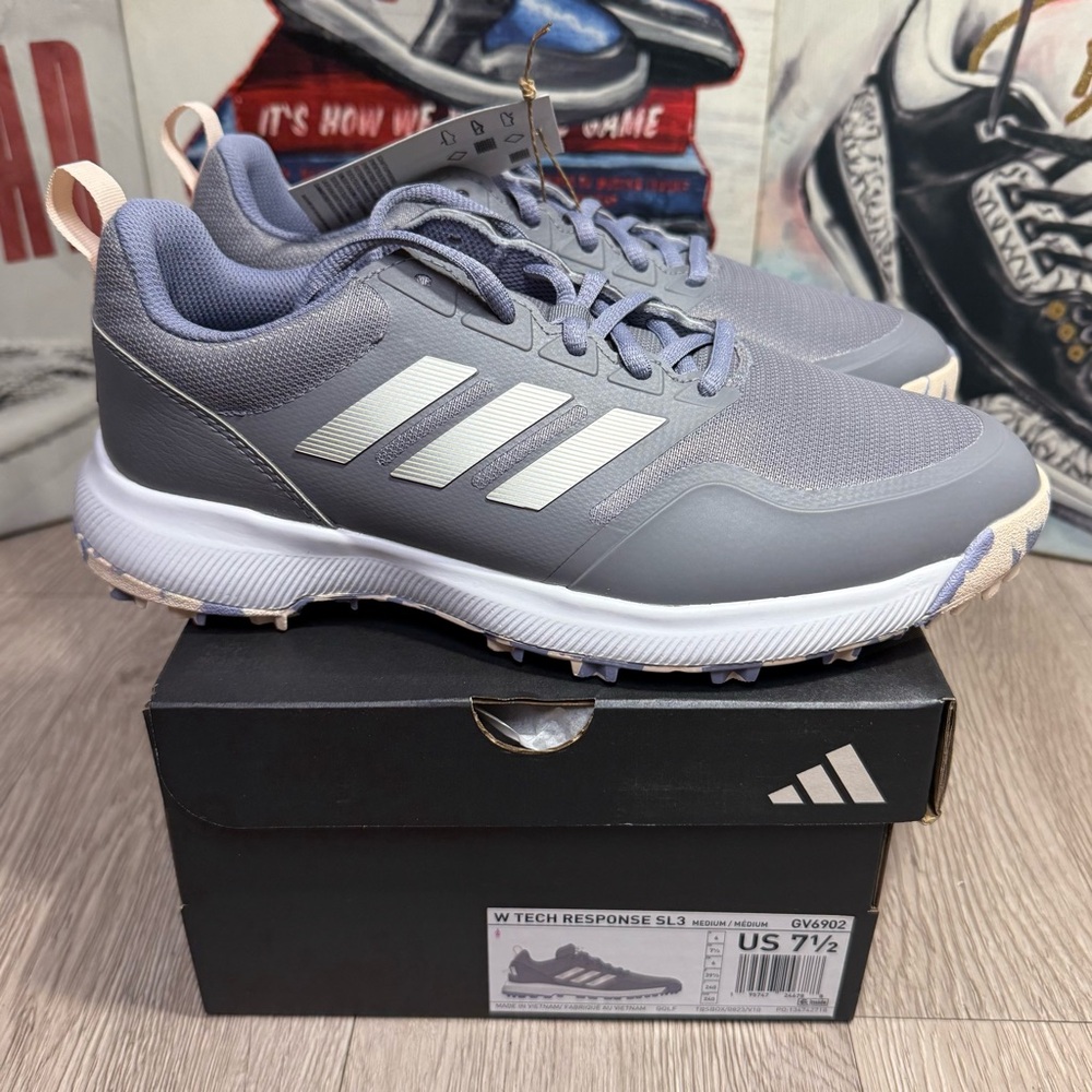 Adidas Tech Response SL 3.0 Women’s Golf Shoes Grey Silver Violet New Size 7-9.5